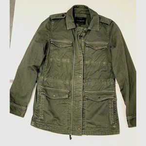Lucky Brand Womens Standard Issue Military Jacket Cotton Camo Green Size XS